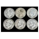 Decade of Dimes 33 dimes from 1950-1959 90% Silver