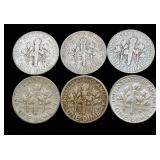 Decade of Dimes 33 dimes from 1950-1959 90% Silver