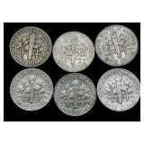 Decade of Dimes 33 dimes from 1950-1959 90% Silver