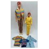 1960 Mattel Allan Doll and 1963 Rick Doll with Clothing