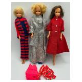 Three Vintage 1966 Francie Mattel Dolls