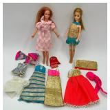 1970 Topper "Dawn" Doll and Mattel Bendy Barbie Friend with Clothing