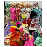 Four 1966 Barbie Dolls plus Doll Clothing and Accessories