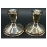 Sterling Silver Bundle of Weighted Candlesticks and Carving Set with Sterling Handles