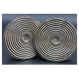 Sterling Silver Bundle of Weighted Candlesticks and Carving Set with Sterling Handles