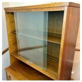 Bassett Furniture Mid Century Modern Walnut 3 Door Hutch with Detachable Top