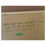 Bassett Furniture Mid Century Modern Walnut 3 Door Hutch with Detachable Top