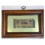Framed 1862 10-Cent Bank Note Issued by Monroe County Bank of Rochester, NY