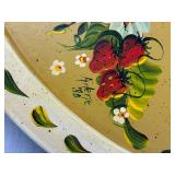 Hand Painted Wooden Lazy Susan, Box Purse and Munising 3-footed Serving Bowl