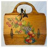 Hand Painted Wooden Lazy Susan, Box Purse and Munising 3-footed Serving Bowl