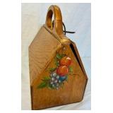 Hand Painted Wooden Lazy Susan, Box Purse and Munising 3-footed Serving Bowl