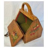 Hand Painted Wooden Lazy Susan, Box Purse and Munising 3-footed Serving Bowl