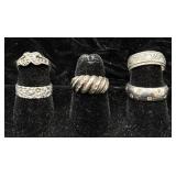 5 Sterling Silver Rings - Size 7