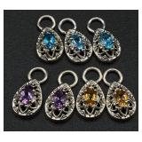 Collection of 10 Sterling Silver .925 Pendants