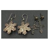 Large Assortment of Sterling Silver .925 Earrings