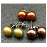 Large Assortment of Sterling Silver .925 Earrings