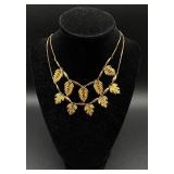 Two 585 Gold = 14kt Gold Leaves 15" Necklaces