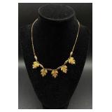 Two 585 Gold = 14kt Gold Leaves 15" Necklaces