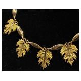 Two 585 Gold = 14kt Gold Leaves 15" Necklaces