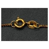 Two 585 Gold = 14kt Gold Leaves 15" Necklaces