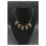 Two 585 Gold = 14kt Gold Leaves 15" Necklaces