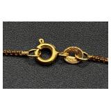 Two 585 Gold = 14kt Gold Leaves 15" Necklaces