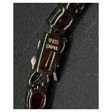 Sterling Silver 8.2 ct Mozambique Garnet Rose 7.5" Bracelet