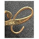 14K Gold Assortment of Earrings, Necklaces, Pendant and Cuff Link