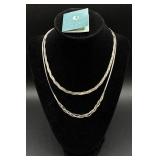Sterling Silver .925 Braided Herringbone Chain Necklaces