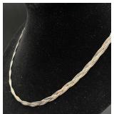 Sterling Silver .925 Braided Herringbone Chain Necklaces