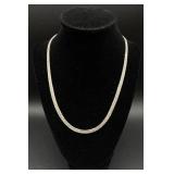 Sterling Silver .925 Italy Herringbone Chain 20"  and Mariner Link 16" Chain Necklaces