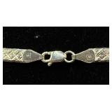 Sterling Silver .925 Italy Herringbone Chain 20"  and Mariner Link 16" Chain Necklaces