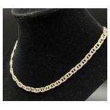 Sterling Silver .925 Italy Herringbone Chain 20"  and Mariner Link 16" Chain Necklaces