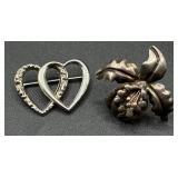 Black Hills Gold Earrings & Ring plus 3 Sterling Silver Pins