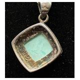 Sterling Silver Necklace with Turquoise and Sterling Silver Earrings