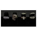 Collection of 6 Sterling Silver .925 Rings Size 7