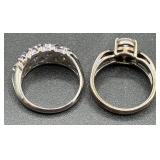 Collection of 6 Sterling Silver .925 Rings Size 7