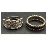 Collection of 4 Sterling Silver .925 Rings Size 5