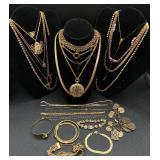 Gold Tone Necklaces and Bracelets Lot