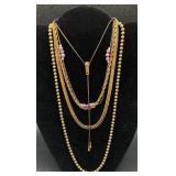 Gold Tone Necklaces and Bracelets Lot