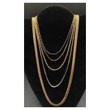 Gold Tone Necklaces and Bracelets Lot