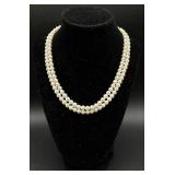 Vintage IWI Double Strand Pearl Necklace 14K Gold Clasp and Pearl Bracelet