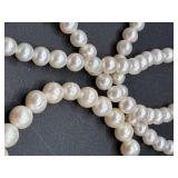 Vintage IWI Double Strand Pearl Necklace 14K Gold Clasp and Pearl Bracelet