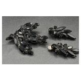 Vintage Black and Gold Tone Necklaces, Bracelets, Earrings and Brooch