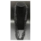 Vintage Black and Gold Tone Necklaces, Bracelets, Earrings and Brooch