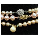 Vintage Faux Pearl Necklaces, Bracelets, Brooches and Earrings