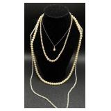 Vintage Faux Pearl Necklaces, Bracelets, Brooches and Earrings