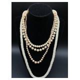 Vintage Faux Pearl Necklaces, Bracelets, Brooches and Earrings