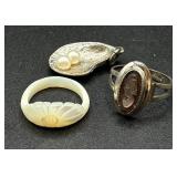 Abalone Shell Trinket Dish and Coastal Jewelry Bundle