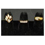 14 Gold Tone Rings - Sizes 5.5-8.5
